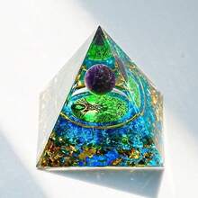 Handmade Tree Of Life Orgonite Pyramid Chakra Reiki Artificial Crystal Yoga Jewelry Ornaments Crafts Office Decor - Multicolor - View 10