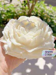 1 pieza Molde de silicona con forma de flor de peonía, apto para hacer velas DIY - Gris - Ver 1