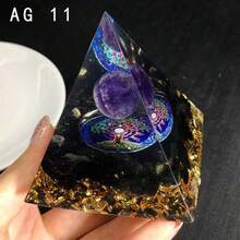 Handmade Tree Of Life Orgonite Pyramid Chakra Reiki Artificial Crystal Yoga Jewelry Ornaments Crafts Office Decor - Multicolor - View 9