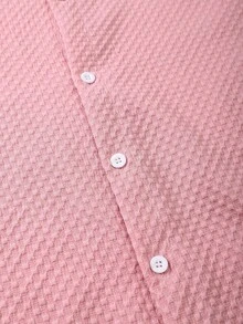 Surfspeed Men's Front Button Short Sleeve Casual Shirt And Shorts Set, Summer, Holiday - Pink - View 6