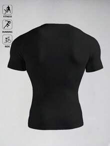 Acti Log Men's Bull Head Print Raglan Short Sleeve Sports T-Shirt, Gym - Black - View 2