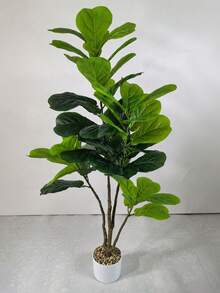 125cm Large Artificial Banyan Tree – Faux Rubber Tree Plant With Plastic Ficus Leaves, Tall Fake Plant For Home Garden Indoor Outdoor Decor - Green - View 5
