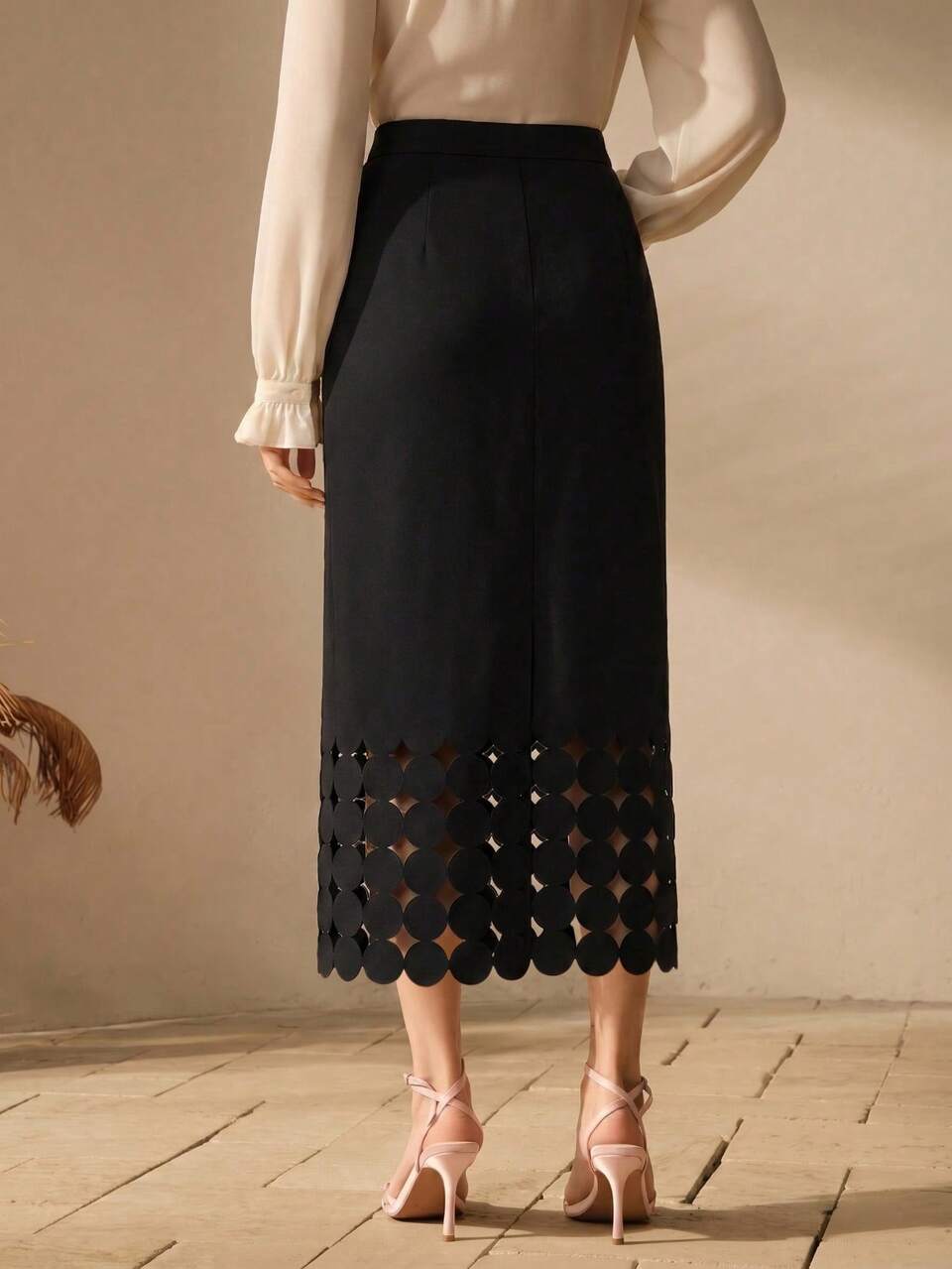 Anewsta Fashionable Modern Black Skirt, Versatile Commuter Design For Women