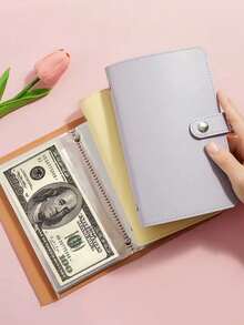 100 Envelope Budget Saving Book, Banknote Cash Collect Album, Photocard Holder, Multifunctional Storage Organizer - Multicolor - View 6