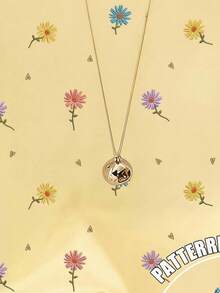 SHEIN 女童春夏休閒舒適時尚創意清新可愛雛菊花卉圖案印花休閒風短袖T恤滿版印花日常穿搭適合春夏氛圍外出上衣 - 彩色 - 查看 3