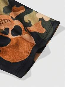 ROMWE MEN Street Life Men's Skull Camouflage Loose Fit Polo Shirt - Multicolor - View 4