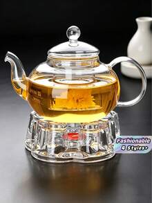 1Pc 600ml/800ml/1000ml Heat-Resistant High Borosilicate Glass Teapot With Infuser, Transparent …Glass Teapot For Loose Leaf Tea And Herbal Tea, Gooseneck Teapot For Induction Cooktop, Glass Tea Warmer Without Candle Back To Schoo - Transparent 2 - View 2