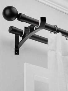 2pcs Curtain Rod Dual Pole Base Decorative Curtain Rod Valentine's Day, Valentines Wedding, Birthday - White - View 7