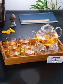 1 Pieza Tetera de Vidrio Borosilicato de Alta Calidad, Transparente con Colador, Tetera para el Hogar, Tetera para Té de Flores, Juego de Té Kung Fu - transparente - View 1