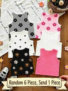 Tween Girl Summer Casual Basic Tank Top - White - View 2
