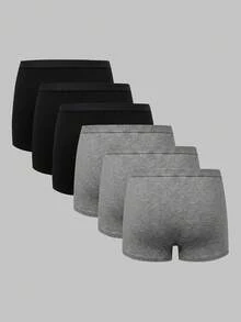 Dozemod Teen Boy Simple Comfortable Elastic Waist Boxer Briefs 6pcs/Pack - Multicolor - View 2