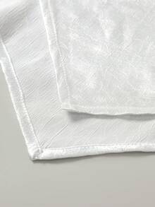 Resyla 女款純色圓領不對稱下擺休閒百搭日常穿搭上衣 - 白色 - 查看 6