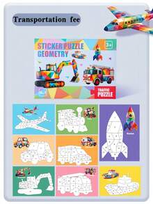 MINKOJA Set Puzzle Stiker Geometris, 5 Tema Hewan Dinosaurus Lautan Lalu Lintas Buah, Kit Kerajinan Stiker Bentuk Pencocokan Angka, Mainan Aktivitas Edukasi Motorik Halus Montessori, Hadiah Pembelajaran untuk Anak Laki-laki Perempuan Usia 3+ - MultiWarna - View 17