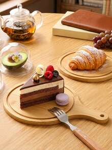 1 Piece, Bamboo Pizza Pan, Premium Pizza Board With Handle, Natural Pizza Serving Board, Wooden Cutting Board, For Homemade Pizza, Cutting Fruits And Vegetables, Bread, Cheese, And Serving Board, Baking Supplies, Kitchen Accessories. - 1PC - View 6