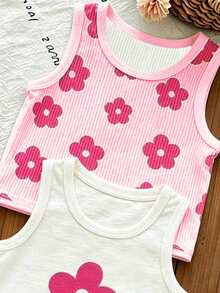 Tween Girl Summer Casual Basic Tank Top - White - View 4