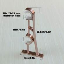 2pcs Curtain Rod Dual Pole Base Decorative Curtain Rod Valentine's Day, Valentines Wedding, Birthday - White - View 3
