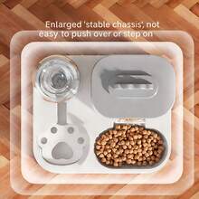 2-In-1 Pet Feeder & Water Dispenser, Large Capacity Food Water Bowl For Cats Dogs, Feeding Station For Indoor & Outdoor Use - 2.2L - View 7