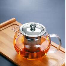 1個硼矽酸鹽玻璃茶壺，附可拆卸不鏽鋼濾網，適合泡散葉茶和花茶，適合露營、旅行和返校使用 - 透明 - 查看 4