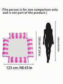 Hamaca inflable para piscina con malla, silla de descanso a rayas para adultos para playa & relajación en el agua. Esencial para vacaciones de verano & regalo perfecto, multicolor. - Multicolor - Ver 4