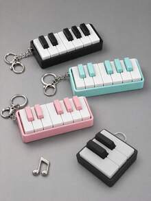1PC 3D Printed Piano Key Keychain Fidget Stress Relief Sensory Toy Tactile Clicking Keyboard Bag Charm, Cute Pendant For Music Lovers Daily Decoration - Multicolor - View 1