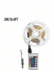 1-30م شريط إضاءة LED RGB 5 فولت مع وحدة تحكم عن بعد، شريط إضاءة LED لاصق ذاتي التلصيق مع 16 لون متغير و4 أوضاع ديناميكية، مناسب لإضاءة الغرف والتلفزيون والمطبخ والحفلات والبار والممرات - متعدد الألوان - مشاهدة 10