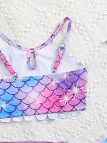SHEIN 新款時尚女童幼兒彩色豹紋滿版印花3件套 - 彩色 - 查看 3