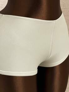 Bonvoyette Damen einfarbiges Stoff-Tanktop mit Blumenakzent, Bandeau-Bauchkontroll-Top und quadratische Shorts, 2 Stücke Badeanzug-Set für tägliche Strandpartys, lässige Urlaube, einfach und elegant - Khaki - Übersicht 6