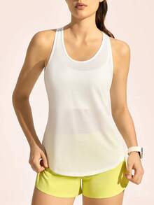 WanderVale Women's Solid Color Casual Fitness Outdoor Tank Top Sports - White - View 2
