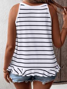 EMERY ROSE Women's Spring/Summer New Hot-Selling Striped Print Pattern Casual Versatile Plus Size Camisole And Tank Top - Multicolor - View 2