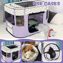 1pc Pet Playpen For Large Dogs, Dog Playpen For Medium Large Dogs/Puppy/Cat/Rabbit/Chick Wit, Cat Playpen Puppy Kitten Playpen Portable Dog Exercise Kennel Indoor Pet Animal Playpen Dog Cat Crate For Outdoor Travel Camping, With Storage Bag - Multicolor - View 7