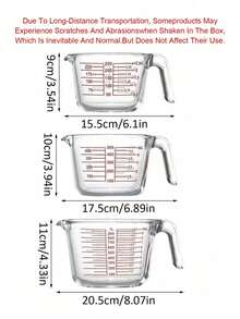1 Glass Measuring Cup With Precise Markings And Handle, Versatile Large Capacity Stackable Storage, Can Be Used As A Coffee Measuring Cup, Convenient Spout Design, Multifunctional Kitchen Utensil, Suitable For Measuring Baking, Milk, Water, And Flour - Multicolor - View 10