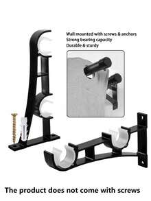 2pcs Curtain Rod Dual Pole Base Decorative Curtain Rod Valentine's Day, Valentines Wedding, Birthday - White - View 8