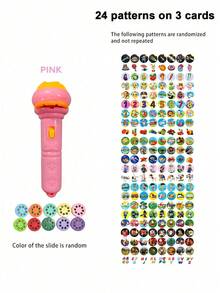 Teckwe Flashlight, With 24 Pattern Projections, Including 3 Cards, A Toy Lamp That Can Project Patterns. Multiple Patterns, Suitable As Birthday Or Christmas Gifts (Card Colors Are Random); The Product Is Powered By Button Batteries. - Multicolor - View 11
