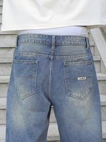 Manfinity EMRG Men's Loose Casual Bermuda Denim Shorts Jorts With Pockets Going Out Hang Out Commute Vacation Urban - Medium Wash - View 8
