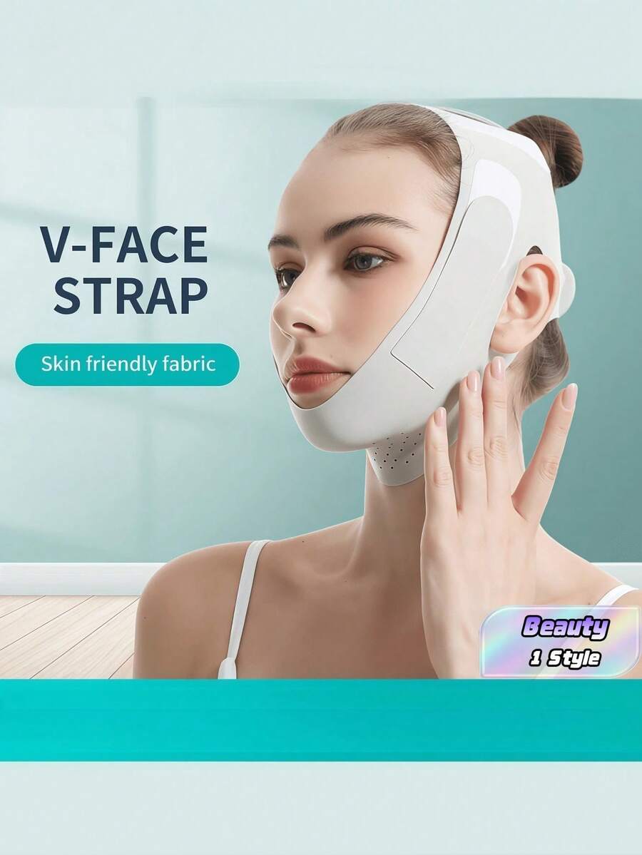 1 Peça Faixa de Beleza Facial Feminina - Essencial para Cuidados com a Pele em Casa, Máscara de Ventilação Facial Ajustável - Ferramenta Facial Reutilizável Adequada para Mulheres e Homens - Mantém o Queixo, para Dormir, Exercícios e Yoga, Leve, Respirável e Suave, Faixa de Queixo - Azul cadete - Visão 1