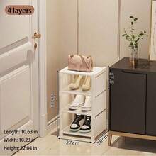 1 pieza Estantería de zapatos de varios niveles de uso doméstico, de única, para sala de estar, dormitorio escolar, se puede ensamblar libremente, decoración del hogar - Blanco - Ver 14