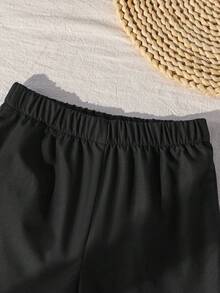 SHEIN Streecool Kids 小男孩騎士條紋印花短袖T恤與短褲休閒兩件套 - 彩色 - 查看 4