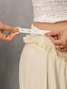 Momance Off-White Maternity Skirt, High Waist Belly Support Design, Multi-Layer Ruffle Patchwork, Flowy Chiffon Material, Loose Cake Hem,  Fall, Baby Shower - Apricot - View 7