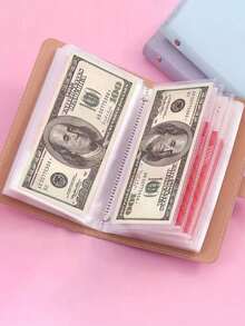 100 Envelope Budget Saving Book, Banknote Cash Collect Album, Photocard Holder, Multifunctional Storage Organizer - Multicolor - View 8