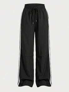 SHEIN Cheerettes Women's Fashionable Sports Pants, Suitable For Fall - Black - View 2