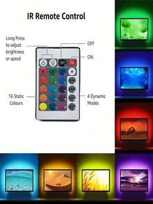 1-30م شريط إضاءة LED RGB 5 فولت مع وحدة تحكم عن بعد، شريط إضاءة LED لاصق ذاتي التلصيق مع 16 لون متغير و4 أوضاع ديناميكية، مناسب لإضاءة الغرف والتلفزيون والمطبخ والحفلات والبار والممرات - متعدد الألوان - مشاهدة 7