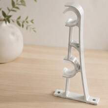 2pcs Curtain Rod Dual Pole Base Decorative Curtain Rod Valentine's Day, Valentines Wedding, Birthday - White - View 4
