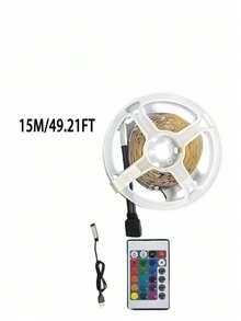 1-30م شريط إضاءة LED RGB 5 فولت مع وحدة تحكم عن بعد، شريط إضاءة LED لاصق ذاتي التلصيق مع 16 لون متغير و4 أوضاع ديناميكية، مناسب لإضاءة الغرف والتلفزيون والمطبخ والحفلات والبار والممرات - متعدد الألوان - مشاهدة 15