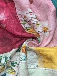 Selamara 新款女款復古波希米亞鄉村田園風休閒印花鬆緊腰短褲 米色 夏季野餐穿搭 - 彩色 - 查看 3