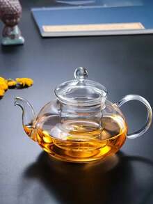 1Pc 600ml/800ml/1000ml Heat-Resistant High Borosilicate Glass Teapot With Infuser, Transparent …Glass Teapot For Loose Leaf Tea And Herbal Tea, Gooseneck Teapot For Induction Cooktop, Glass Tea Warmer Without Candle Back To Schoo - Transparent 2 - View 4