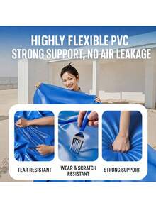 Large Inflatable Swimming Pool, Suitable For Group Gatherings, Parties, Family Activities, Assemblies, Patios, Balconies,Inflatable PVC Swimming Pool, Suitable For Family Patios, Durable For Outdoor Use, Sea Blue. - A - View 3