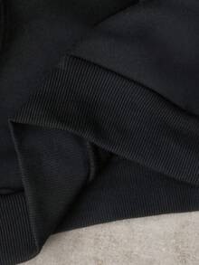 AXEPEAK 男士連帽字母十字圖案休閒百搭日常穿著長袖運動衫 - 黑色 - 查看 9