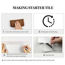 4/10/20 Pcs Waterproof Brick Textured 3D Wall Panels, DIY Tile Stickers, Removable Self-Adhesive Wall Tiles For Kitchen Bathroom Backsplash And Holiday Decor - White - View 6