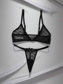 EmpressEnvy Women's Sheer Mesh Sexy Lingerie Set - Black - View 2