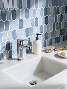 10/20PCS  Thickened Design Blue Peel And Stick Wall Tile, 30.48x30.48cm Self Adhesive Backsplash Tile For Kitchen Bathroom - blue - View 2
